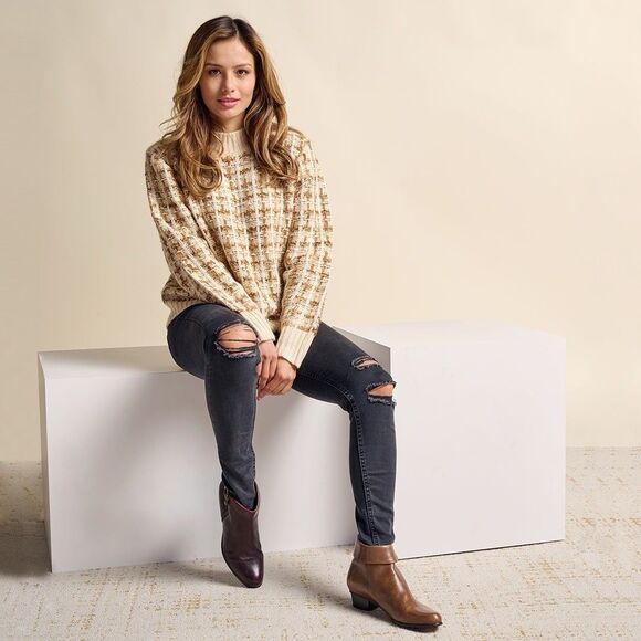 Spring Step Women's Stockholm Leather Ankle Boots Fold-over Cuffs  7.5-8 brown - Picture 3 of 11